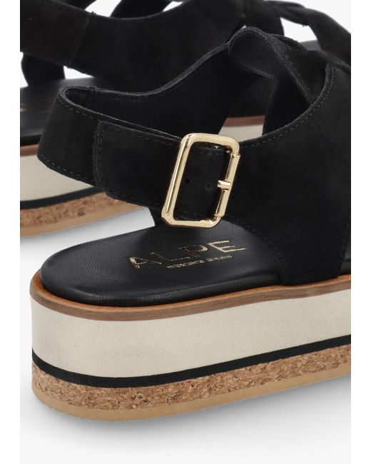 Alpe Black Amsty Slab Sole Fisherman Sandals