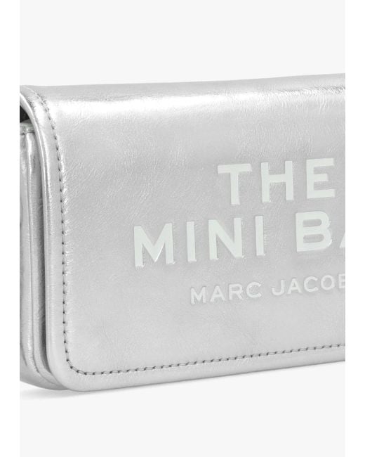 Marc Jacobs White The Metallic Leather Chain Silver Mini Cross-body Bag