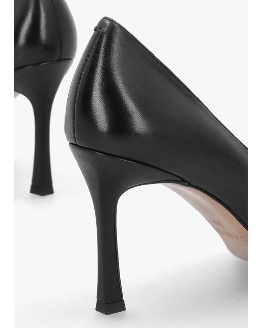 Daniel Elove Black Leather Heart Toe Cap Court Shoes