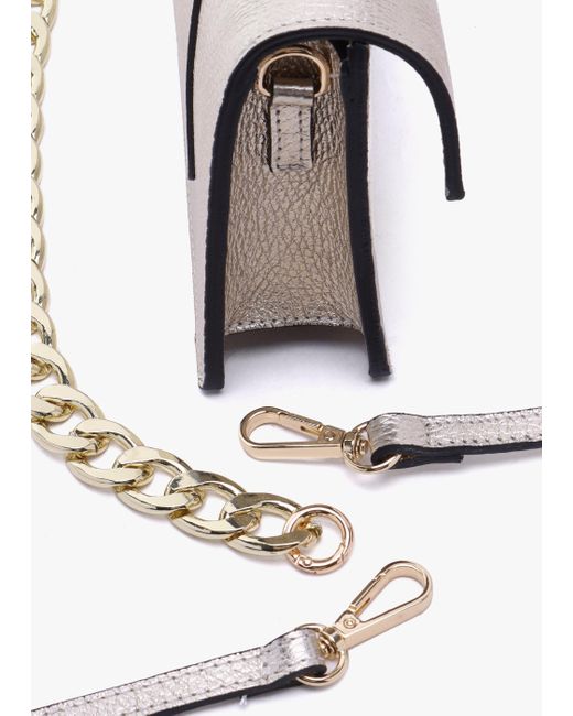 Daniel White Lara Gold Leather Chain Strap Bag