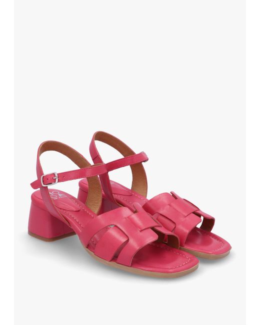 Moda In Pelle Pink Mariie Raspberry Leather Heeled Sandals