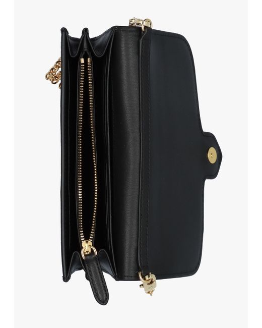 Lauren by Ralph Lauren White Adair 20 Black Leather Cross-body Bag