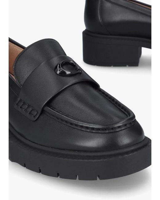 COACH Black Leah Chunky Loafers