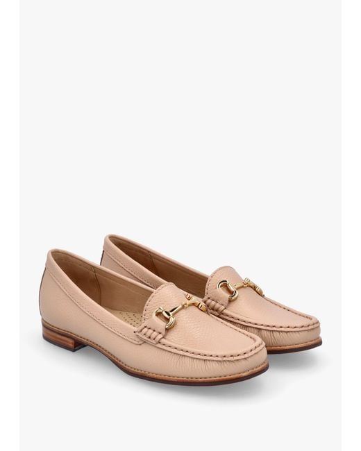 Daniel Pink Galtro Nude Tumbled Leather Snaffle Loafers