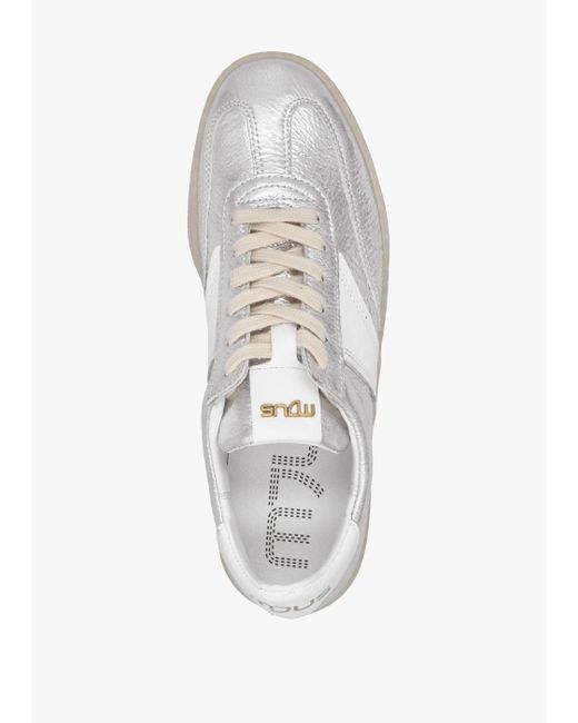 Mjus White Flash Silver Metallic Leather Trainers