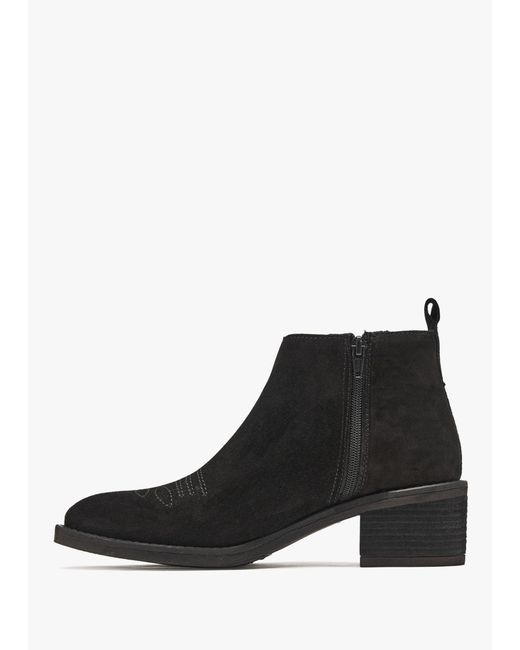 Alpe Black Ackie Western Ankle Boots