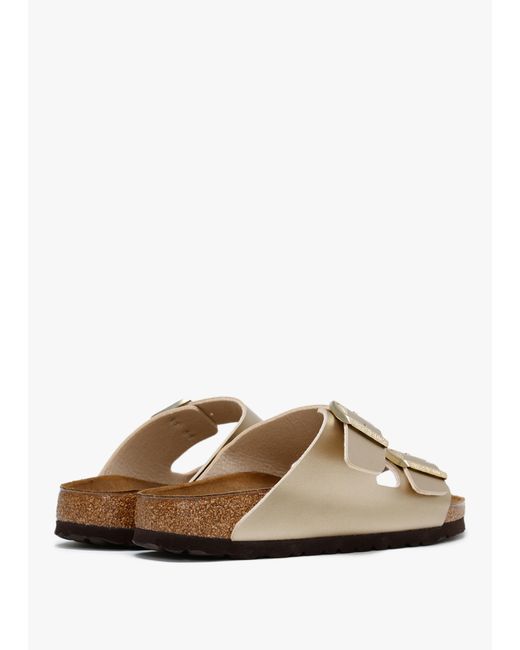 Birkenstock White Arizona Birko-Flor Two Bar Mules