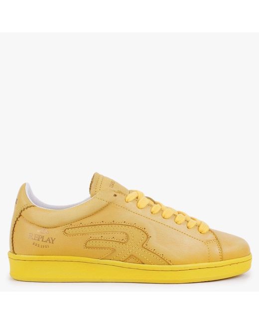 Replay Murray Block Yellow Leather Trainers | Lyst UK