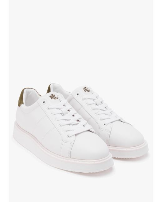 Lauren by Ralph Lauren Angeline Iv White & Green Leather Trainers