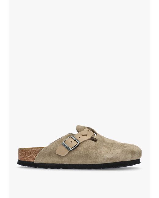 Birkenstock Boston Braided Leather Clogs in White | Lyst UK