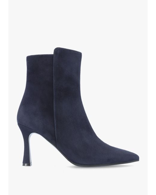 Evaluna Blue Jenny Shaped Heel Ankle Boots