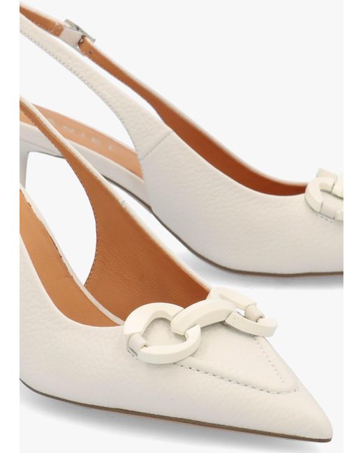 Daniel Metallic Eppie White Leather Mid Heel Sling Back Shoes