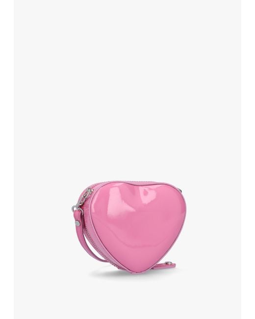 Vivienne Westwood Mini Heart Pink Shiny Patent Leather Cross-body Bag