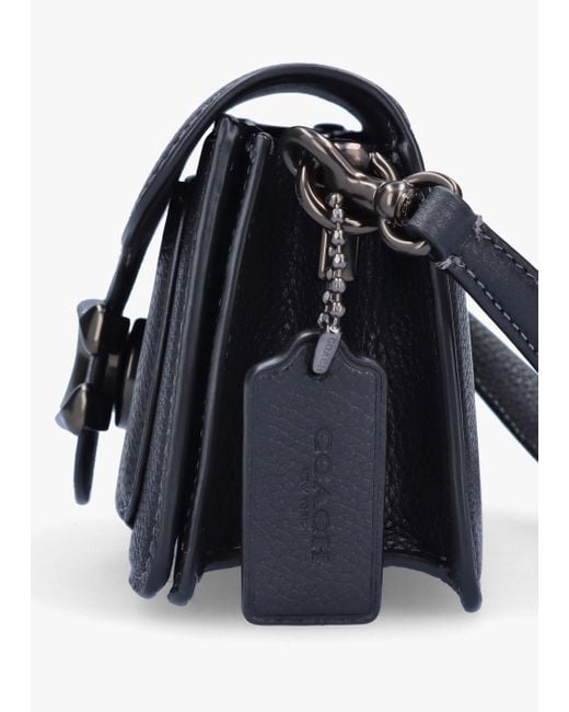 COACH Blue Tabby 20 Black Leather Shoulder Bag