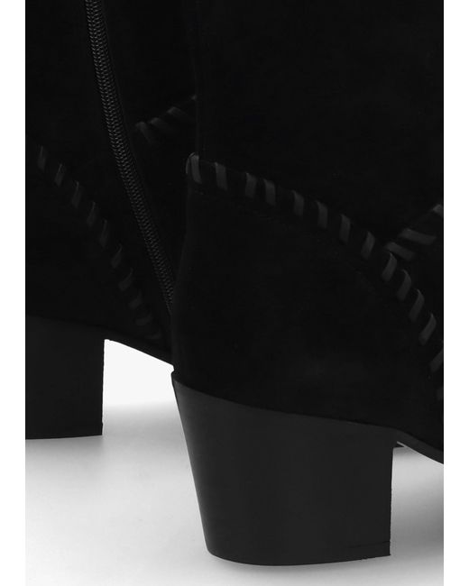 Daniel Black Nyla Whipstitched Stacked Heel Calf Boots