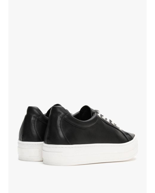Daniel Piccadilly Circus Black Leather Flatform Trainers