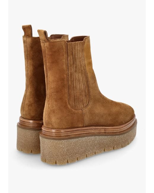 Alpe Brown Alpie Tan Suede Crepe Sole Chelsea Boots