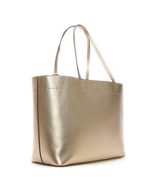 Tory Burch Mcgraw Gold Leather Tote Bag in Metallic Lyst