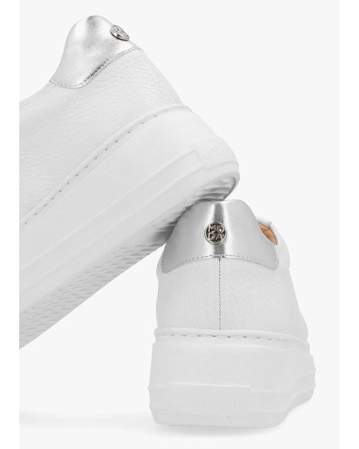 Moda In Pelle Alber White Leather Laceless Trainers