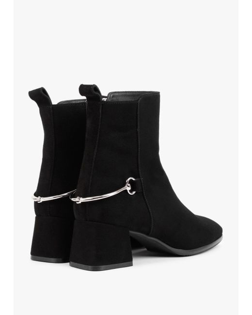 Daniel Evalena Black Suede Block Heel Ankle Boots