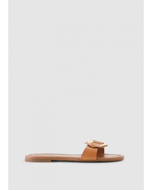See By Chloé White 5Mm Chany Leather Sandal Flats