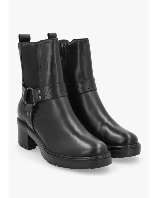 Moda In Pelle Butini Black Leather Block Heel Chelsea Boots