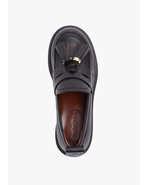 See By Chloé Skyie Black Calf Leather Loafers