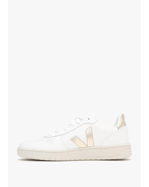 Veja White V-10 Leather Extra Platine Trainers