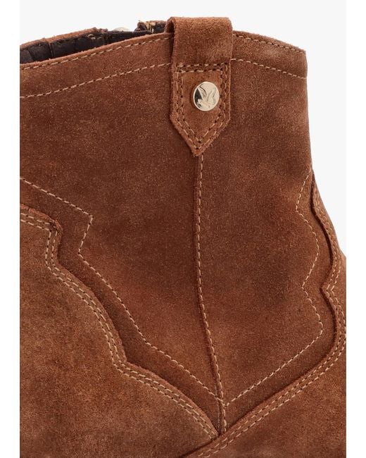 Caprice Brown Western Ankle Boots