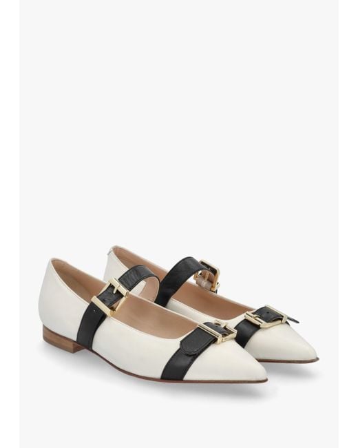Daniel Nancy White Leather Pointed Toe Pumps