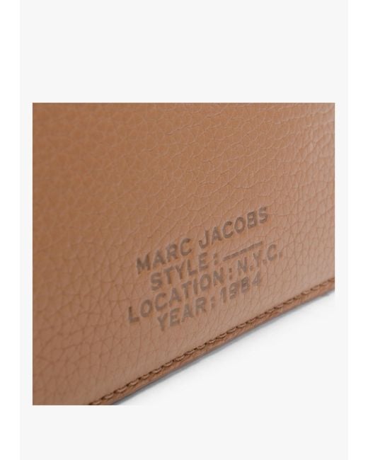 Marc Jacobs Brown The Leather Top Zip Argan Oil Wristlet Wallet