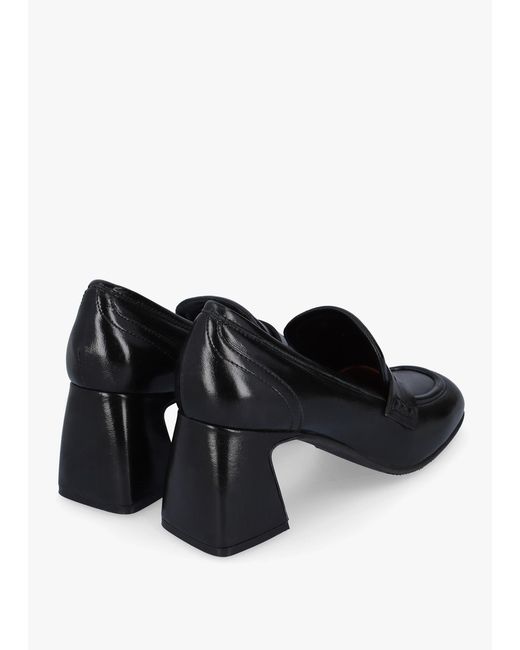 Daniel Black Mirror Leather Heeled Loafers