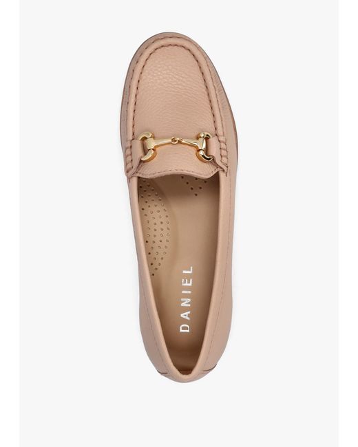 Daniel Pink Galtro Nude Tumbled Leather Snaffle Loafers