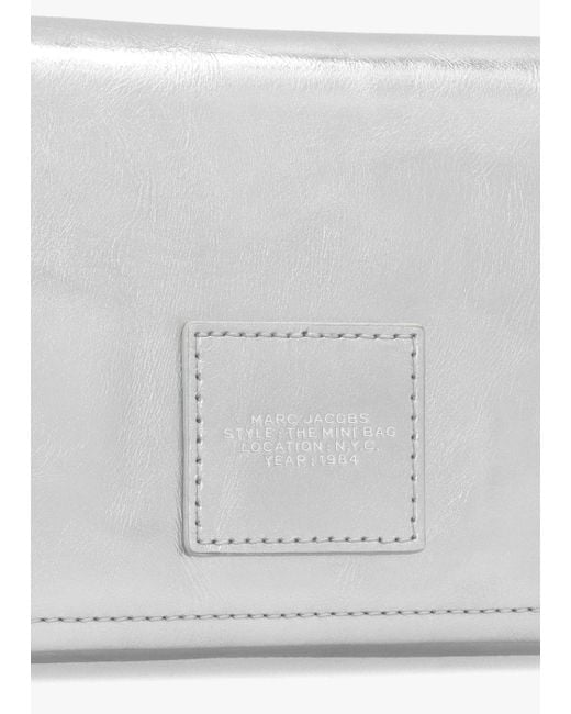Marc Jacobs White The Metallic Leather Chain Silver Mini Cross-body Bag