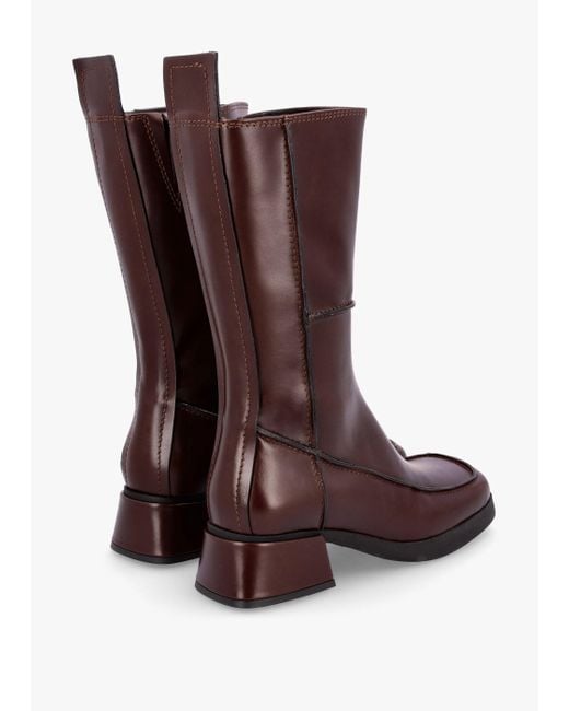 Miista Alzira Brown Black Leather Mid-calf Boots