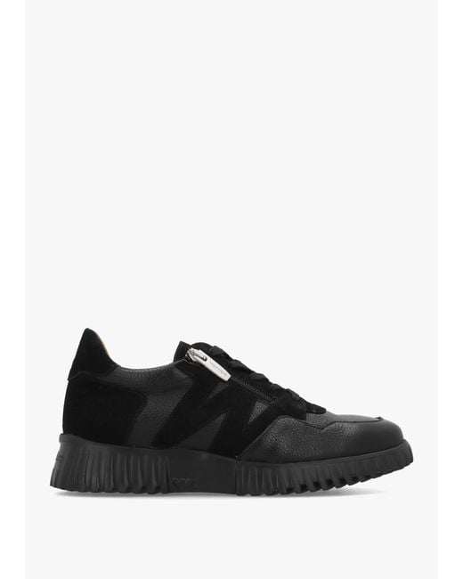 Wonders Black A-4424 Chunky Low Wedge Trainers