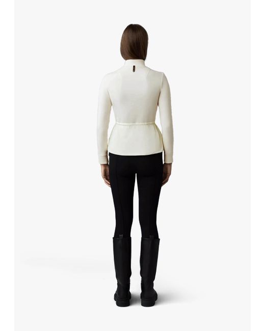 Mackage White Joyce Hybrid Peplum Cream Jacket