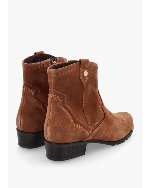 Caprice Brown Western Ankle Boots