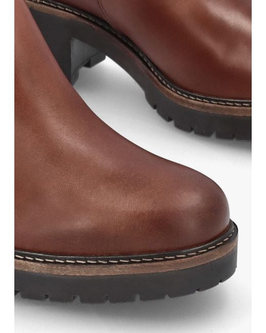 Barbour Brown Dahlia Chestnut Leather Block Heel Ankle Boots