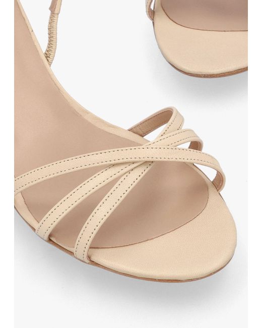 Daniel Natural Akittie Beige Leather Kitten Heel Sandals