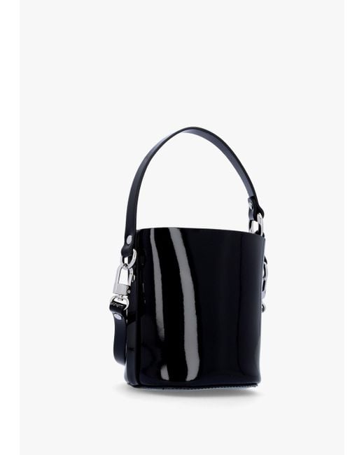 Vivienne Westwood Small Daisy Black Patent Leather Drawstring Bucket Bag