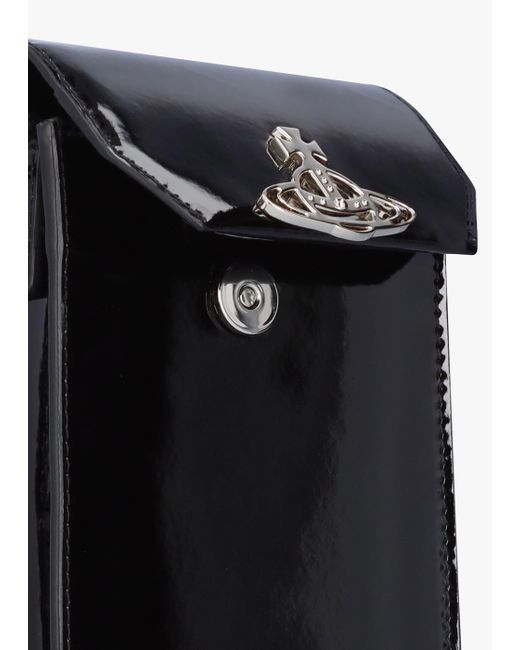 Vivienne Westwood Black Patent Leather Phone Bag