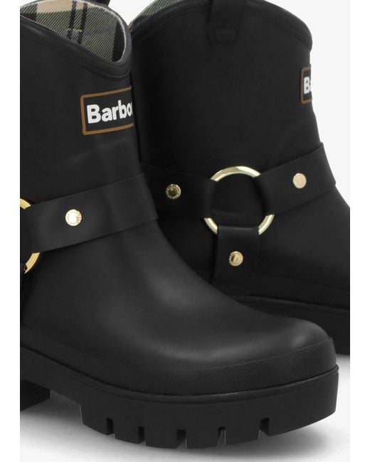 Barbour Black Elley Harness Wellington Boots