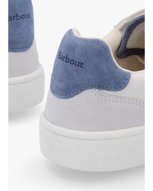 Barbour Celeste White Chambray Leather Trainers