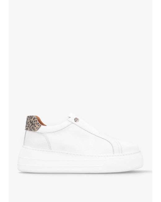 Moda In Pelle Aneeba White Leather Slip On Trainers