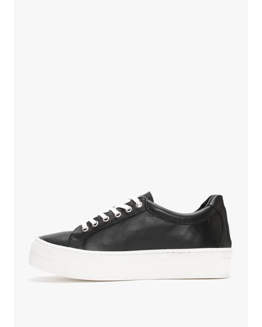 Daniel Piccadilly Circus Black Leather Flatform Trainers