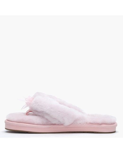 pink fluffy flip flops