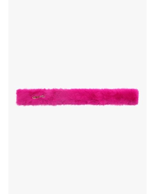 Daniel Pink Fuchsia Furry Pull Through Scarf