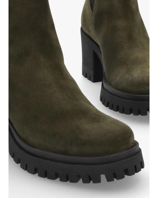 Daniel Brown Luxor Green Suede Block Heel Chelsea Boots