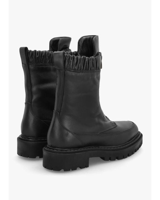 Daniel Bailey Black Leather Front Zip Ankle Boots